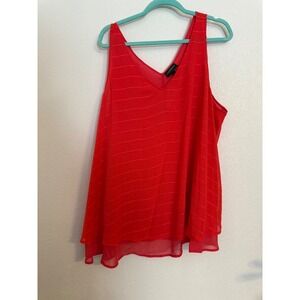 Lane Bryant Red Sleeveless‎ V Neck Tank Top Blouse Plus Size 26 NWT